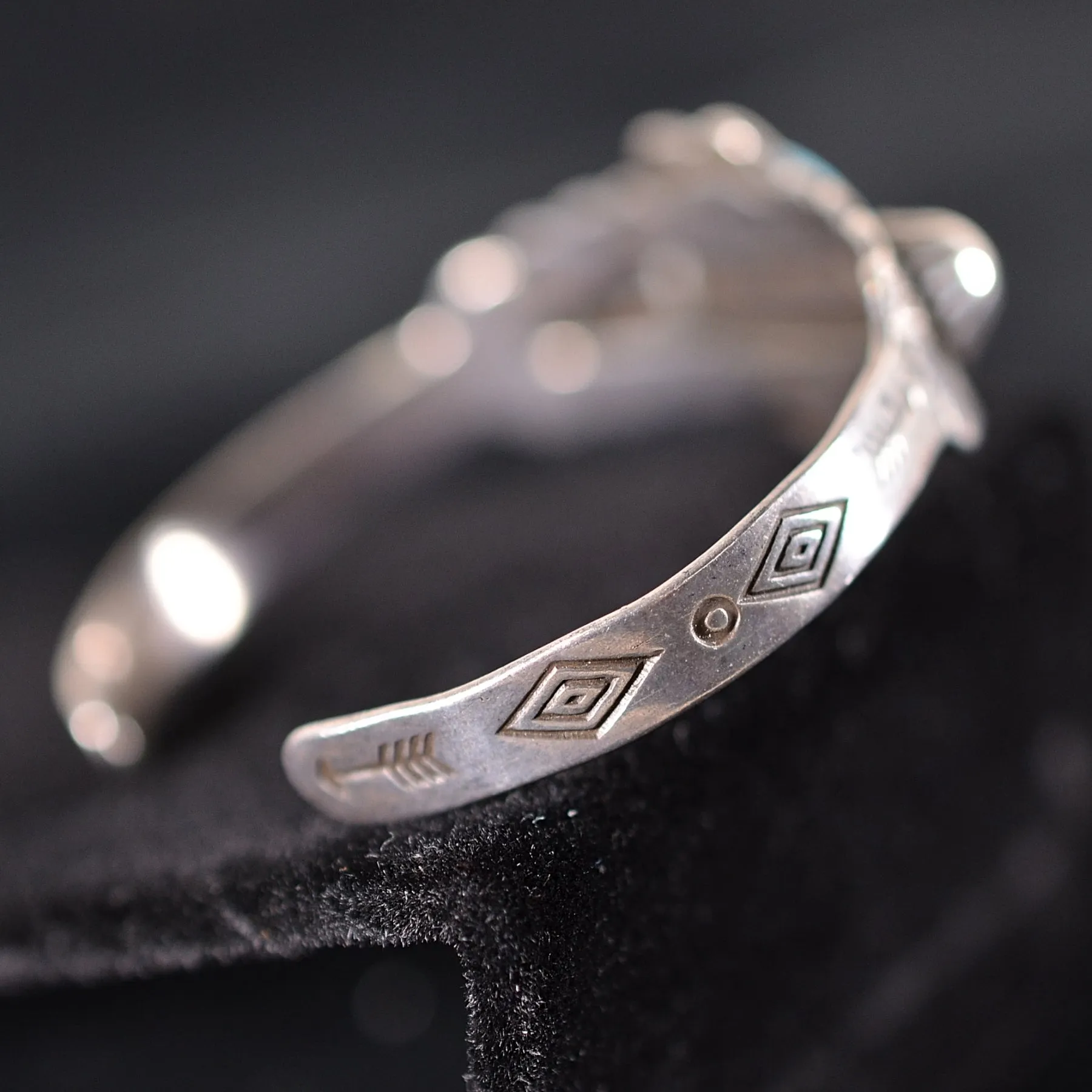 SOLD Vintage Fred Harvey Era Sterling Silver Turquoise Bracelet