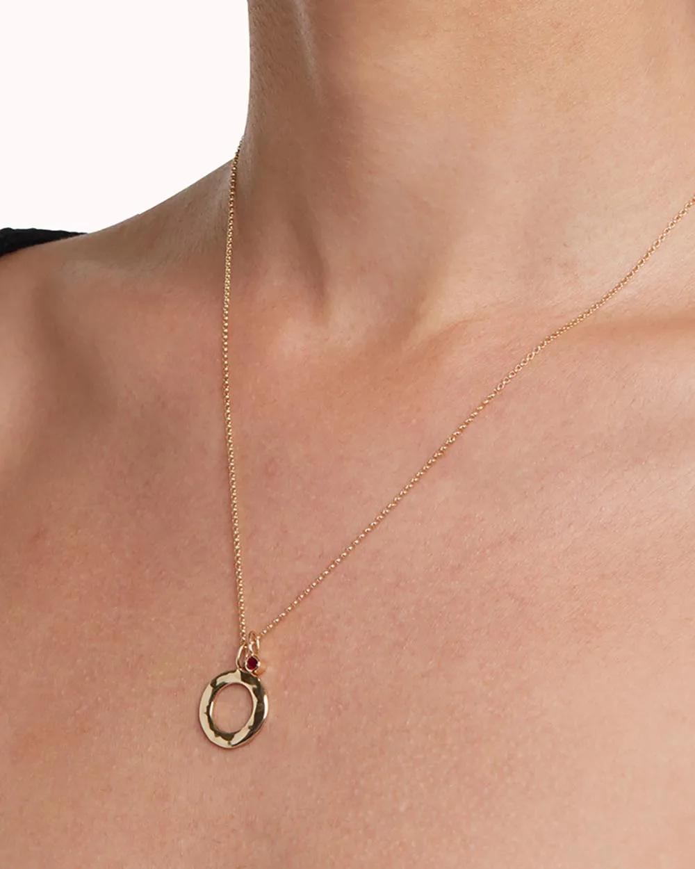 Solid Gold Ruby July Birthstone Necklace