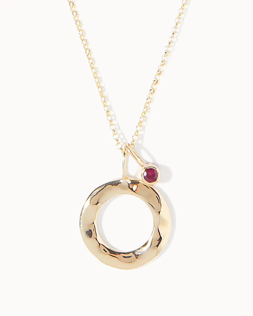 Solid Gold Ruby July Birthstone Necklace