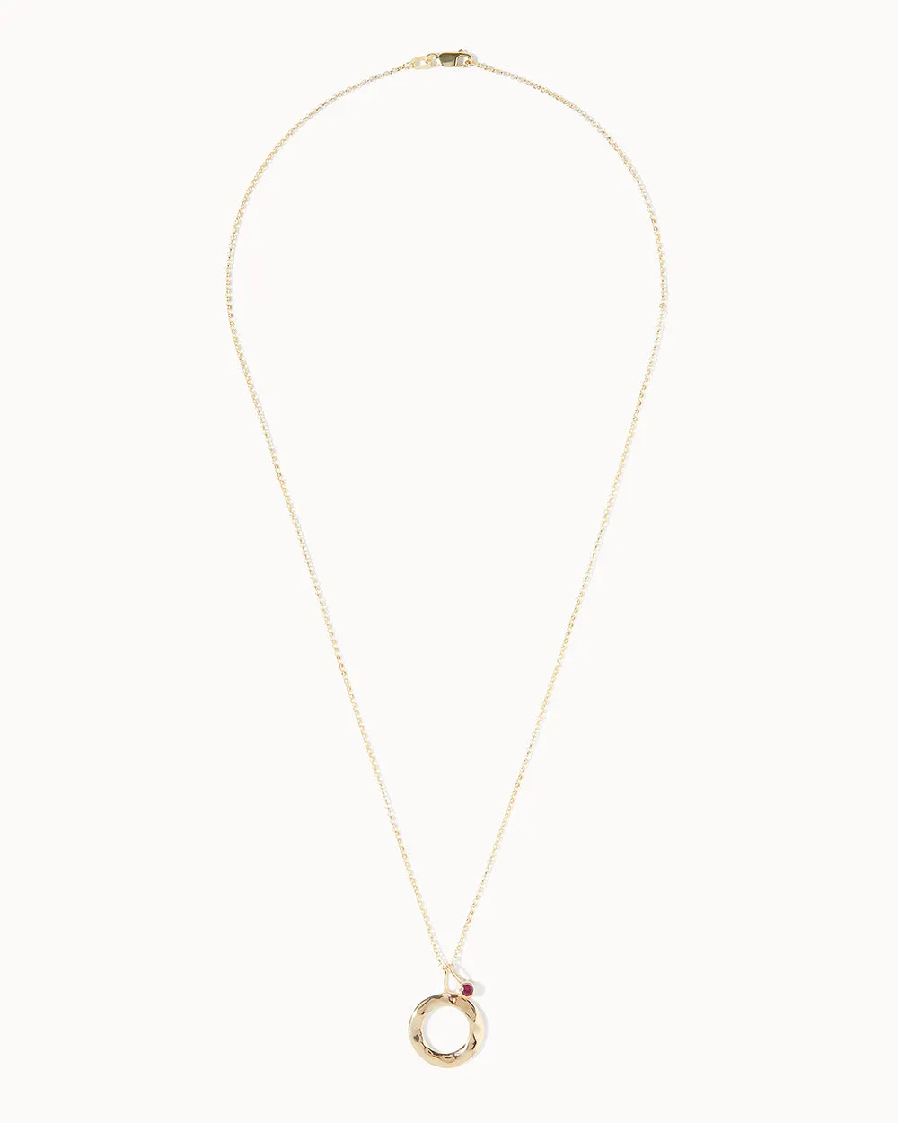 Solid Gold Ruby July Birthstone Necklace