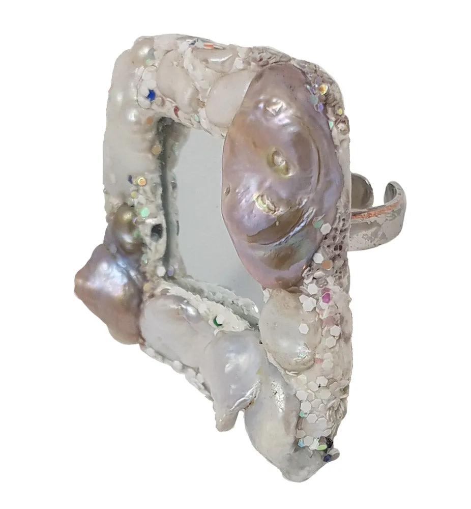 SQUARE PEARL RING