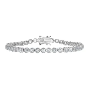 Sterling Silver 4mm Round Tennis Bracelet, 7.25"