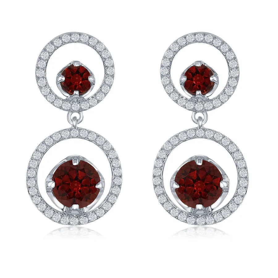 Sterling Silver Garnet Earrings