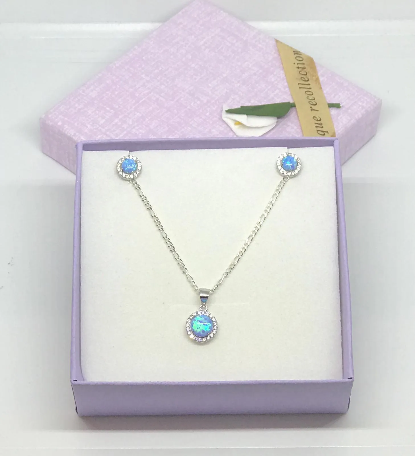 Sterling Silver Opal Set