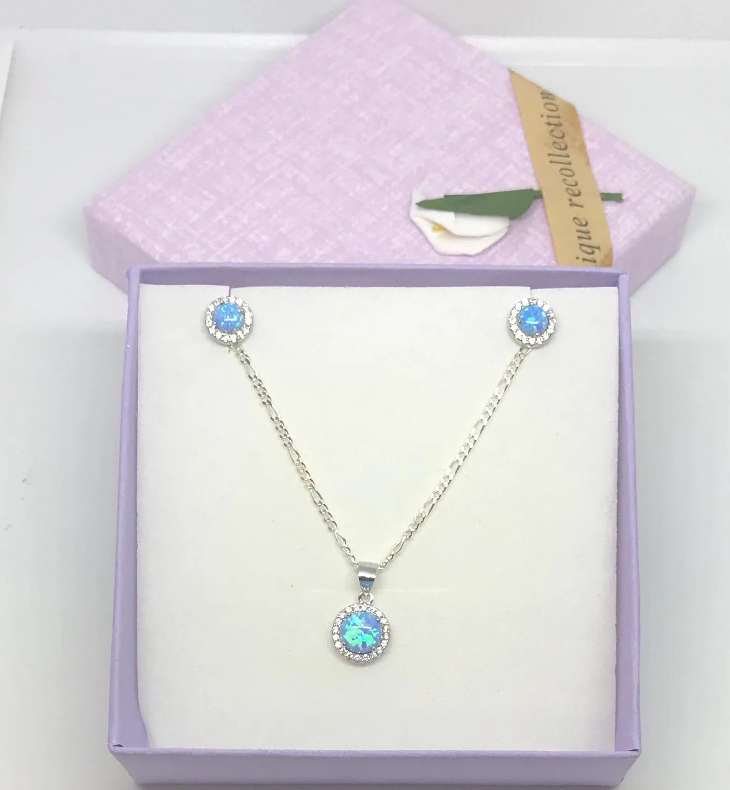Sterling Silver Opal Set
