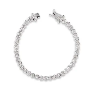 Sterling Silver White Topaz Heart Tennis Bracelet: The Leticia