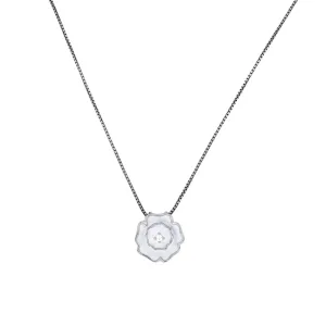 Sterling Silver Yorkshire Rose Necklace - Enamel