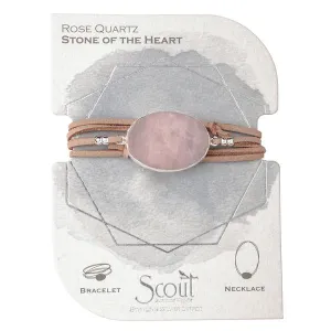 Suede Stone Rose Quartz/Silver