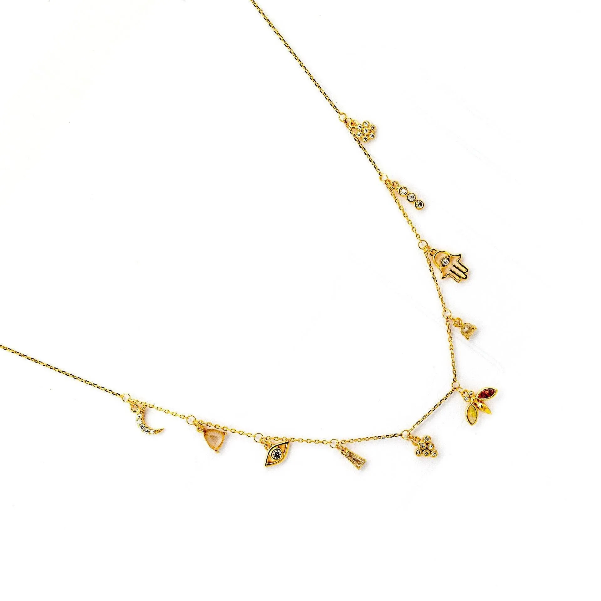 TAI HAMSA GOLD CHARM  NECKLACE