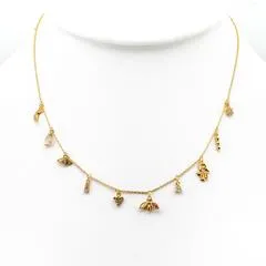 TAI HAMSA GOLD CHARM  NECKLACE