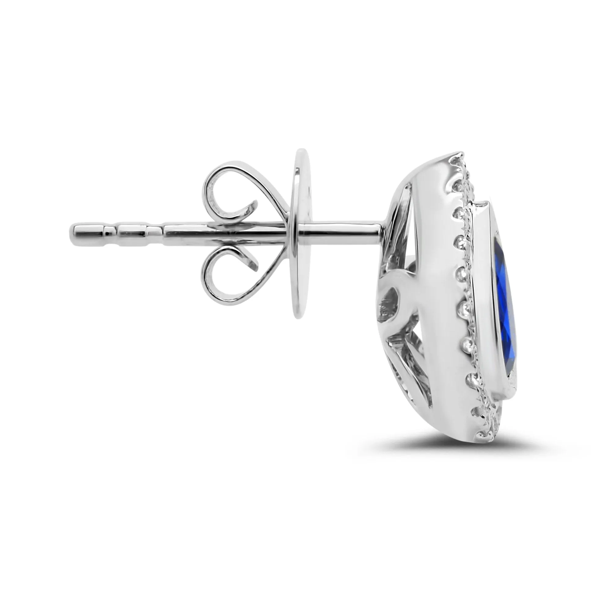 Teardrop Sapphire and Diamond Stud Earrings
