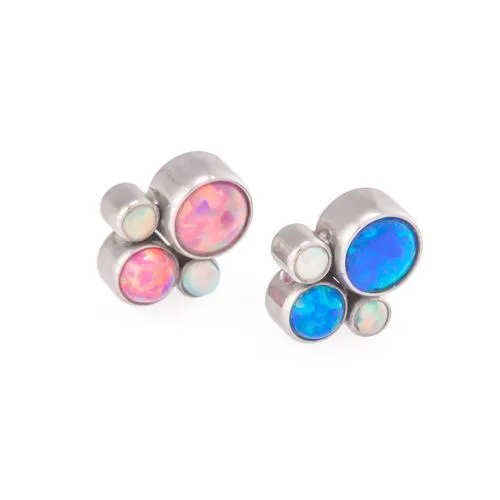 Tilum 14g-12g Internally Threaded Bubble Cluster Top - Choose 4mm Opal - Price Per 1