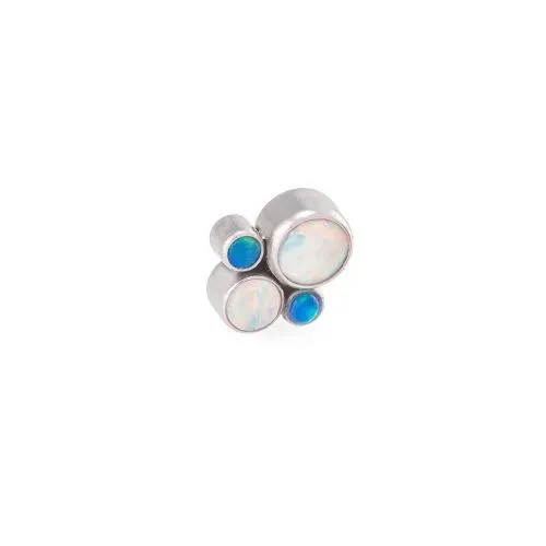 Tilum 14g-12g Internally Threaded Bubble Cluster Top - Choose 4mm Opal - Price Per 1