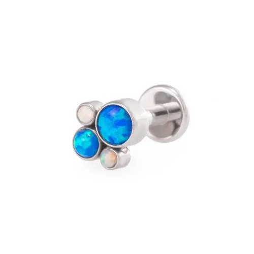 Tilum 14g-12g Internally Threaded Bubble Cluster Top - Choose 4mm Opal - Price Per 1