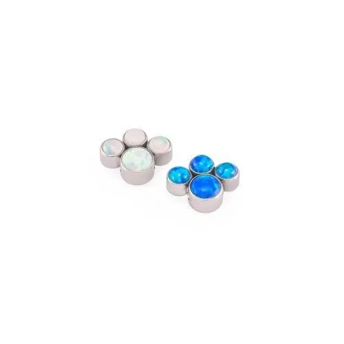 Tilum Opal Paw Print Cluster Captive Bead - Price Per 1