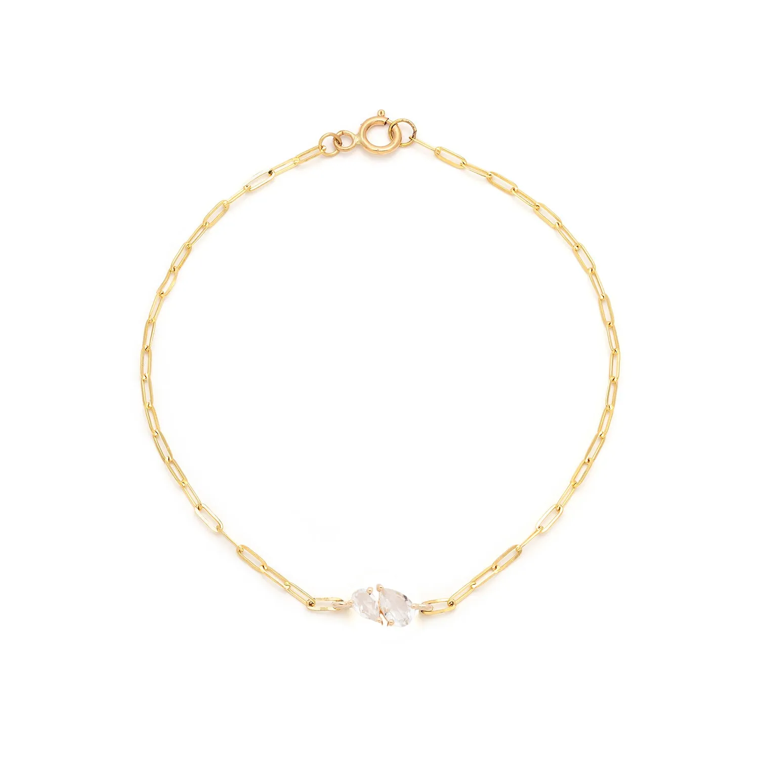 Toi Et Moi Bracelet | 14K Gold & White Topaz