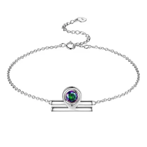 Tokyo Mart Libra Bracelet Women Girls Jewelry Birthday Gift Mystic Topaz Sterling Silver