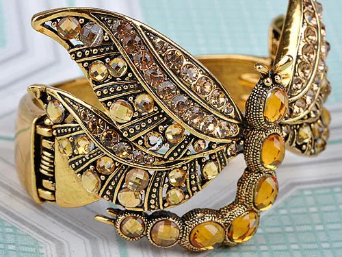 Topaz Dragonfly Bracelet Bangle Cuff