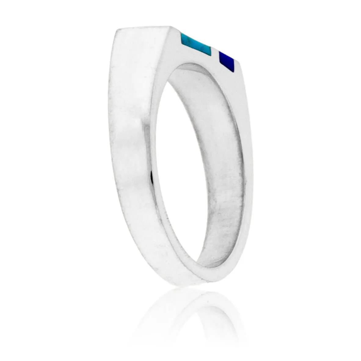 Turquoise & Lapis Double Inlay Ring