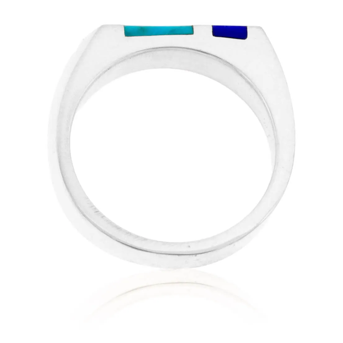 Turquoise & Lapis Double Inlay Ring
