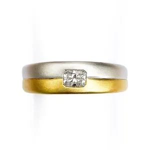Two Tone Radiant Cut Diamond Ring