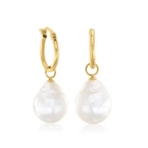 Versatile Drop Shaped Pearl Hoop Earrings
