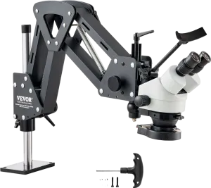 Vevor Multi-Directional Microscope with Spring Bracket and Ring Light 7X-45X Magnification New