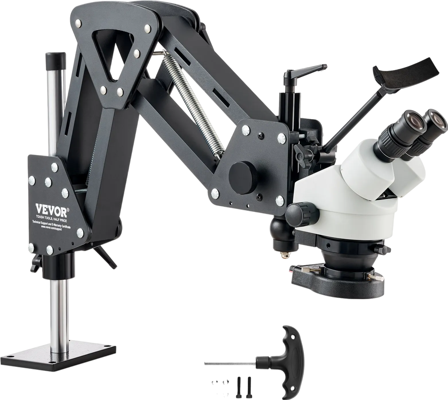Vevor Multi-Directional Microscope with Spring Bracket and Ring Light 7X-45X Magnification New