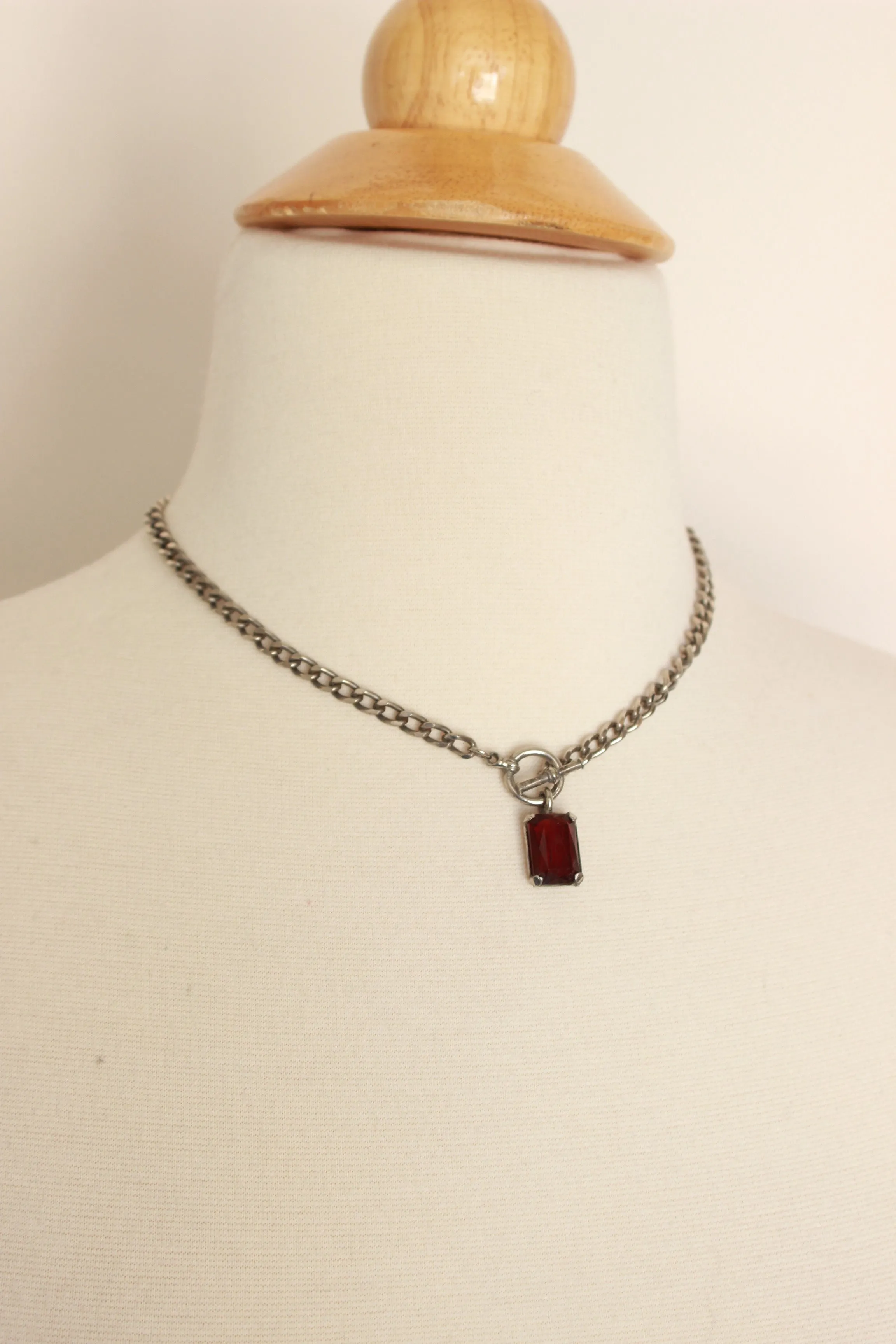 Vintage 1990s Cut Glass Necklace