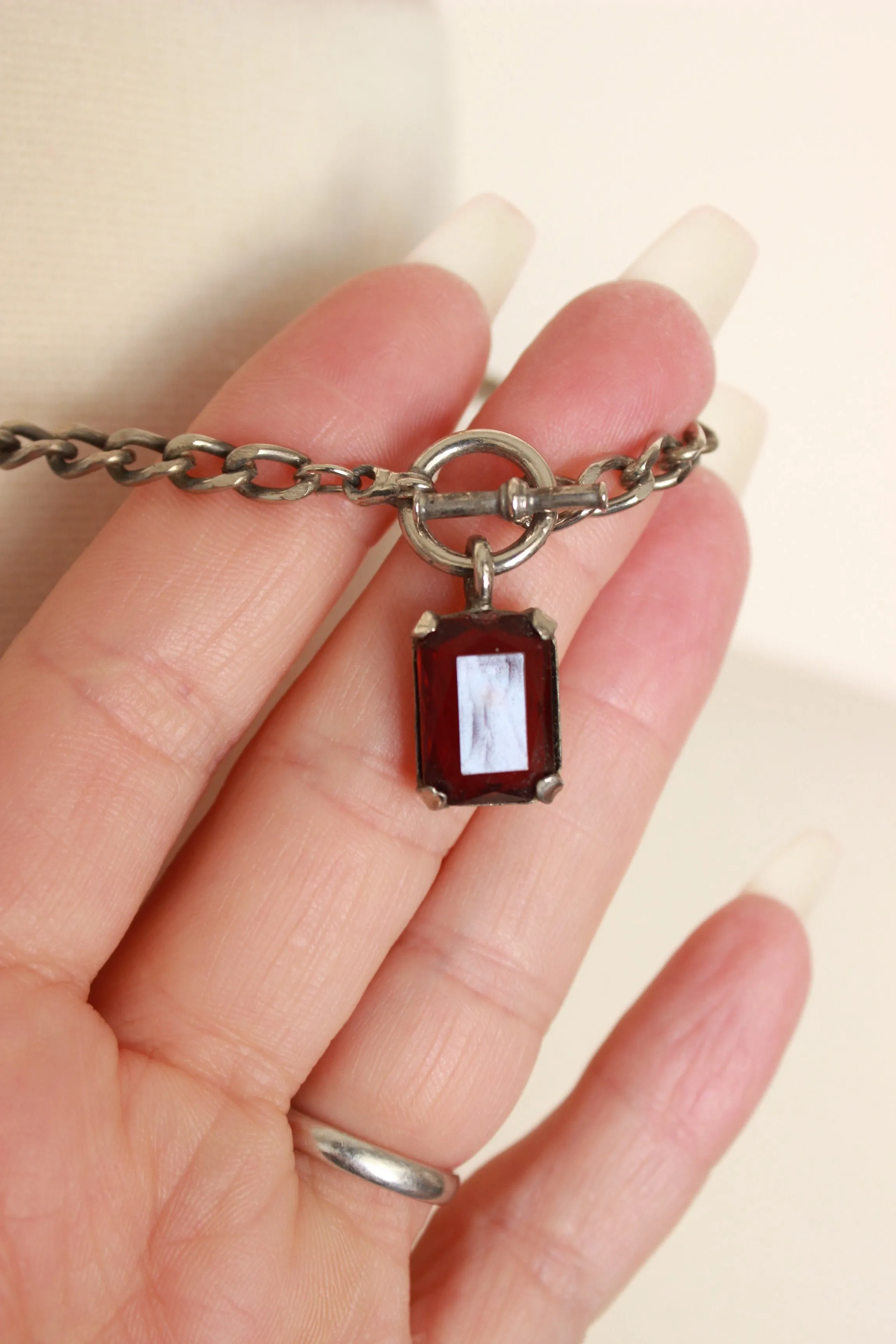 Vintage 1990s Cut Glass Necklace