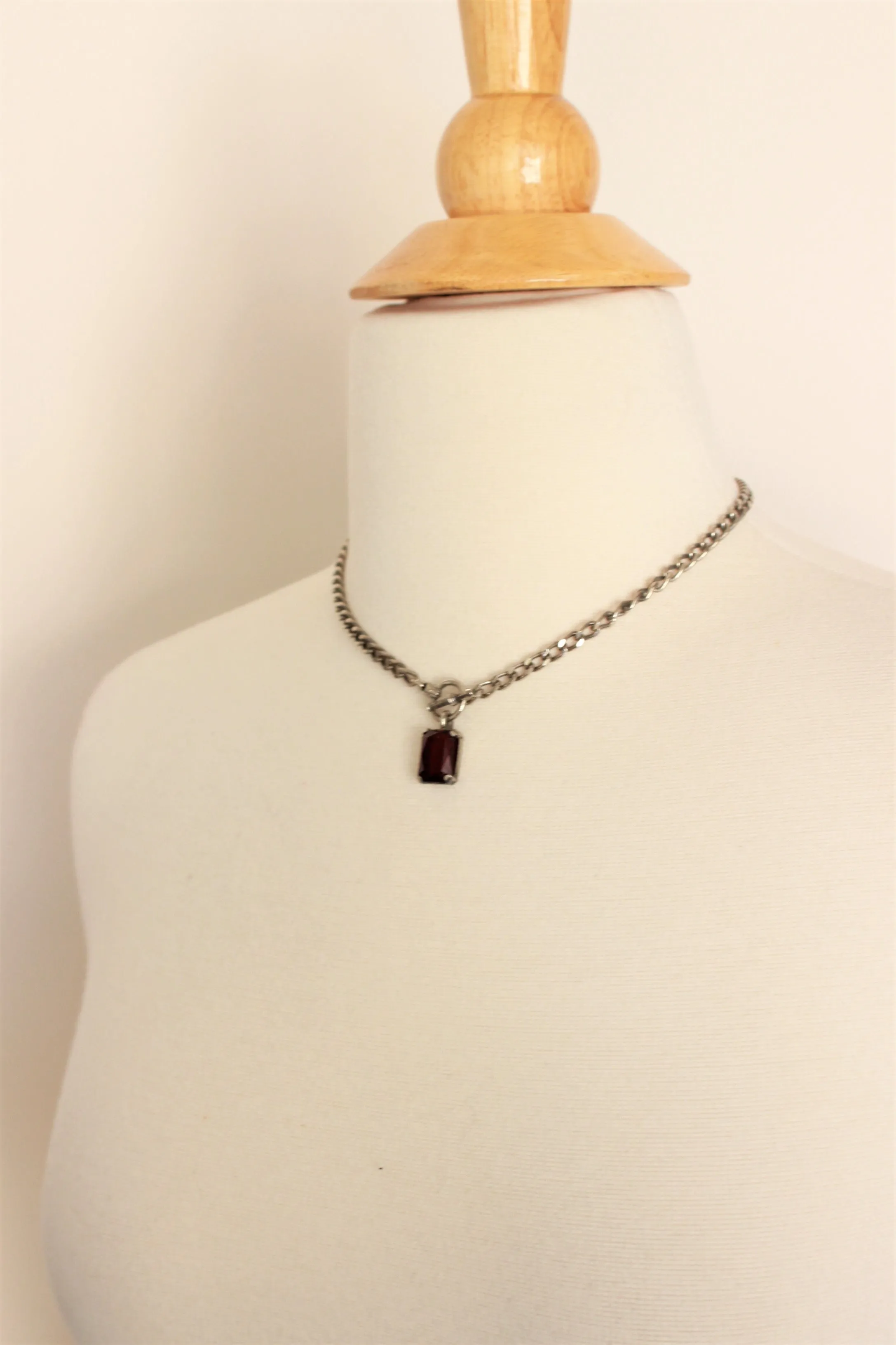 Vintage 1990s Cut Glass Necklace