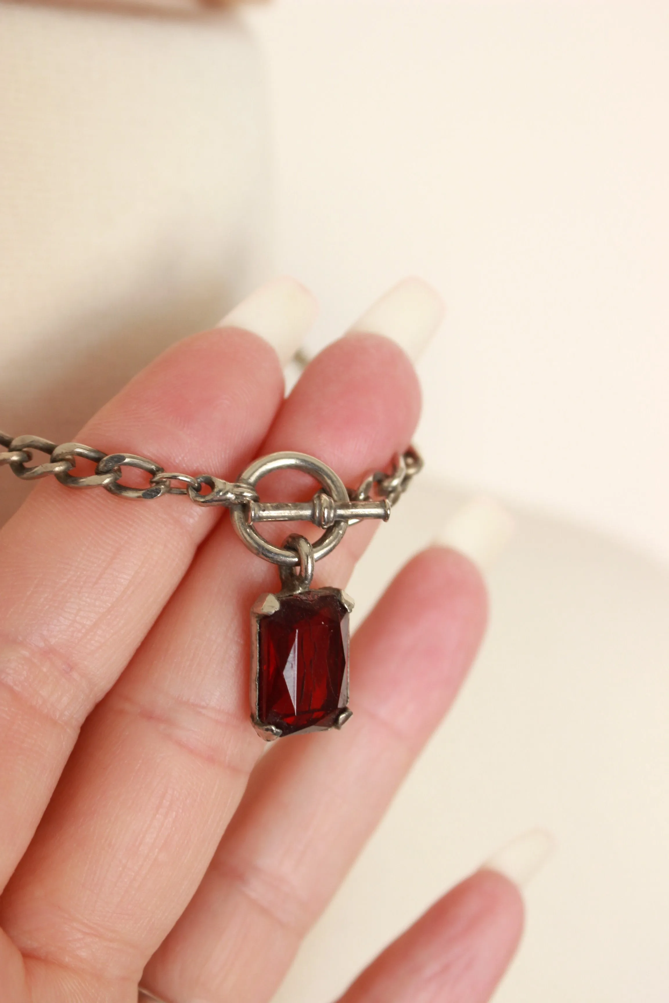 Vintage 1990s Cut Glass Necklace