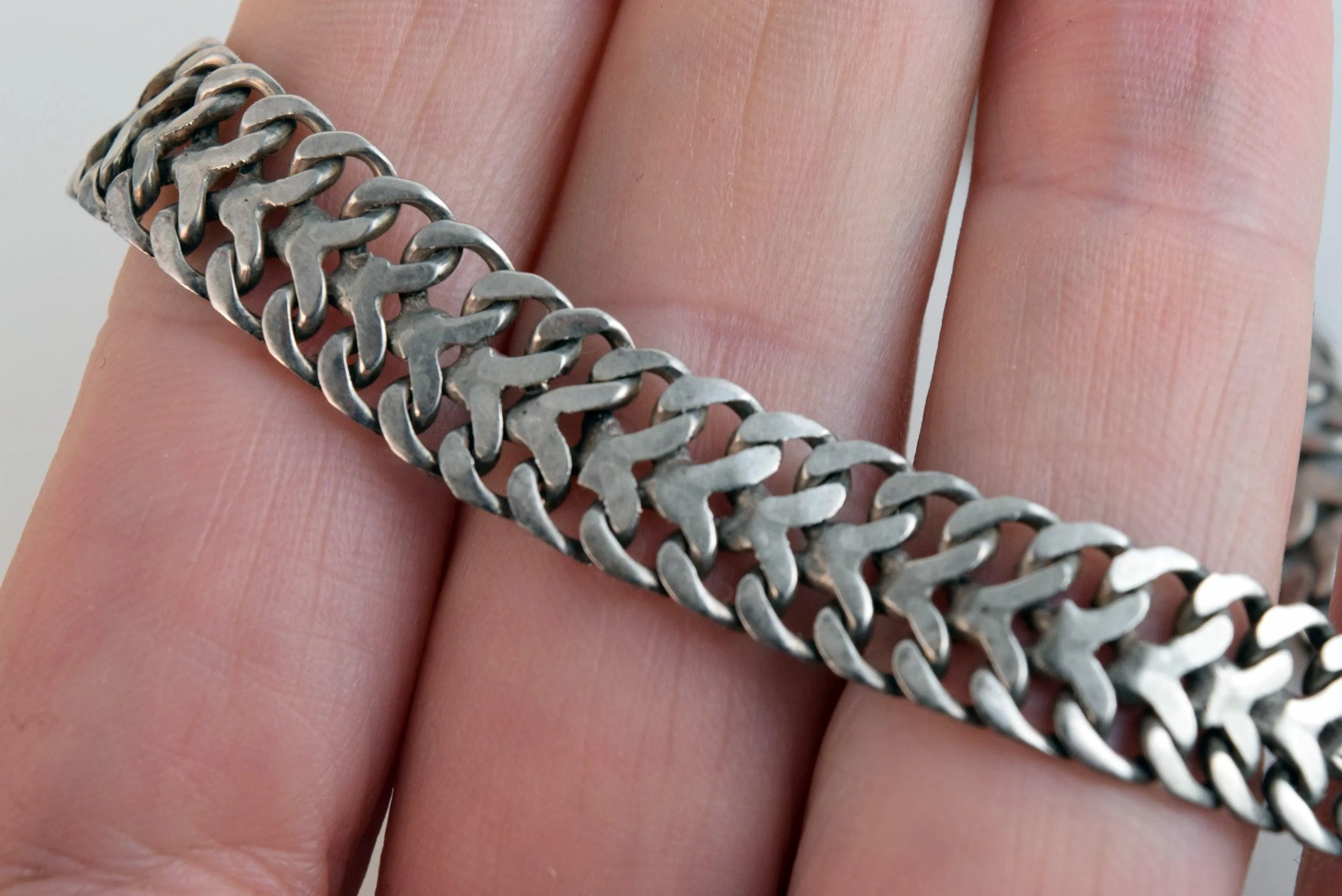 Vintage Petite Mexican Silver Choker Necklace
