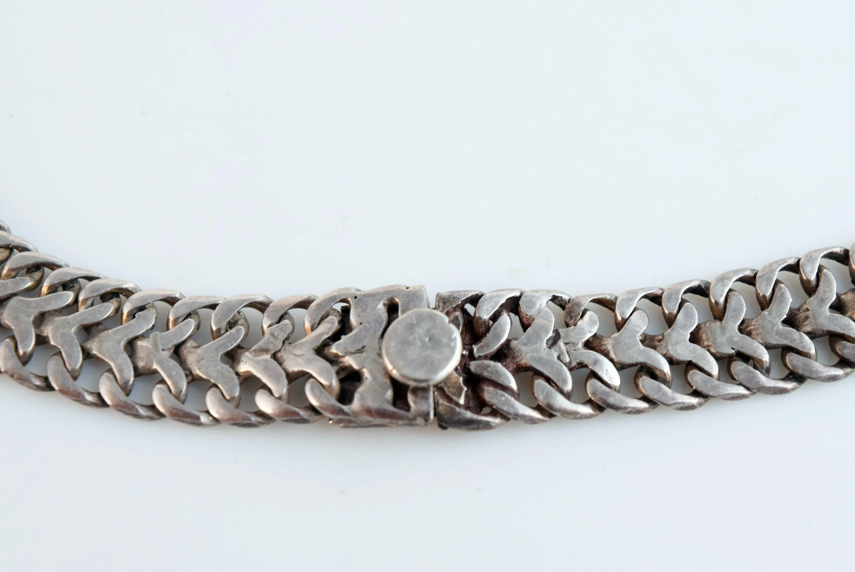 Vintage Petite Mexican Silver Choker Necklace