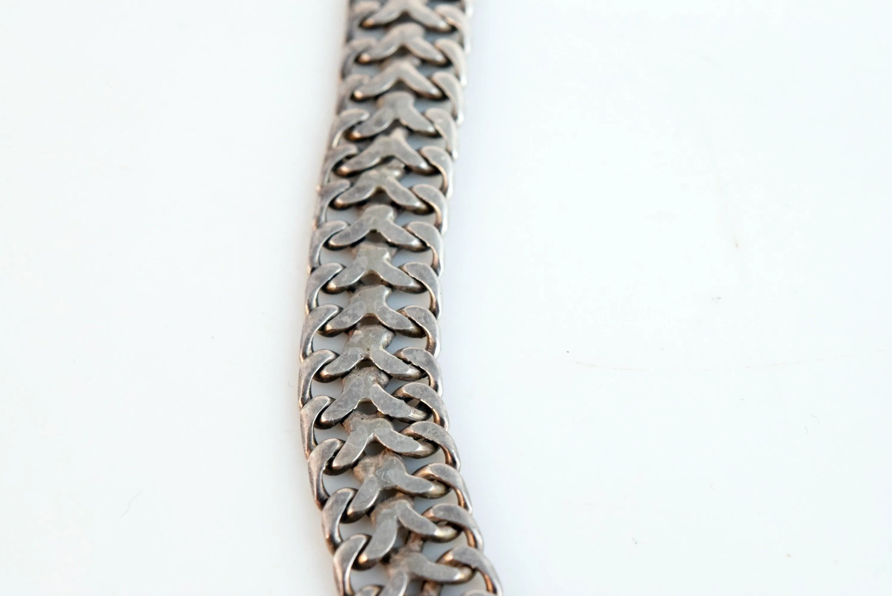 Vintage Petite Mexican Silver Choker Necklace