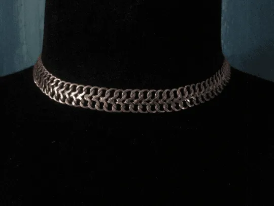 Vintage Petite Mexican Silver Choker Necklace