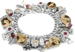 Vintage Santa Claus Charm Bracelet