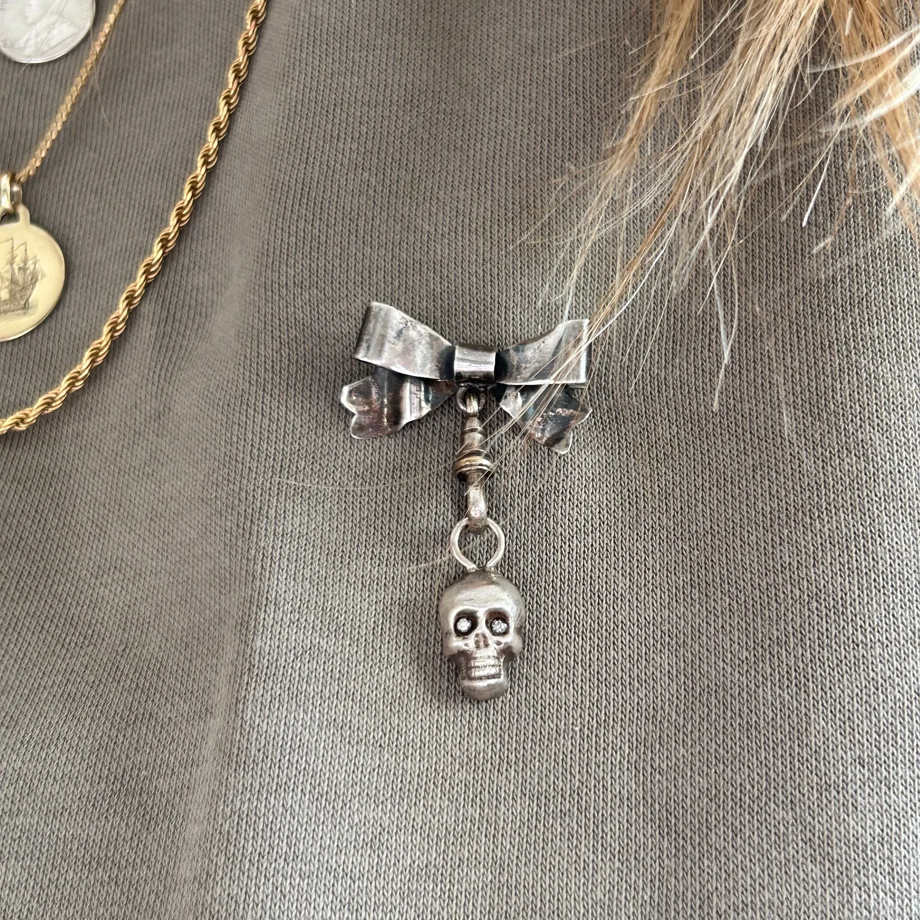 Vintage Skulls Set | Diamonds & Sterling Silver