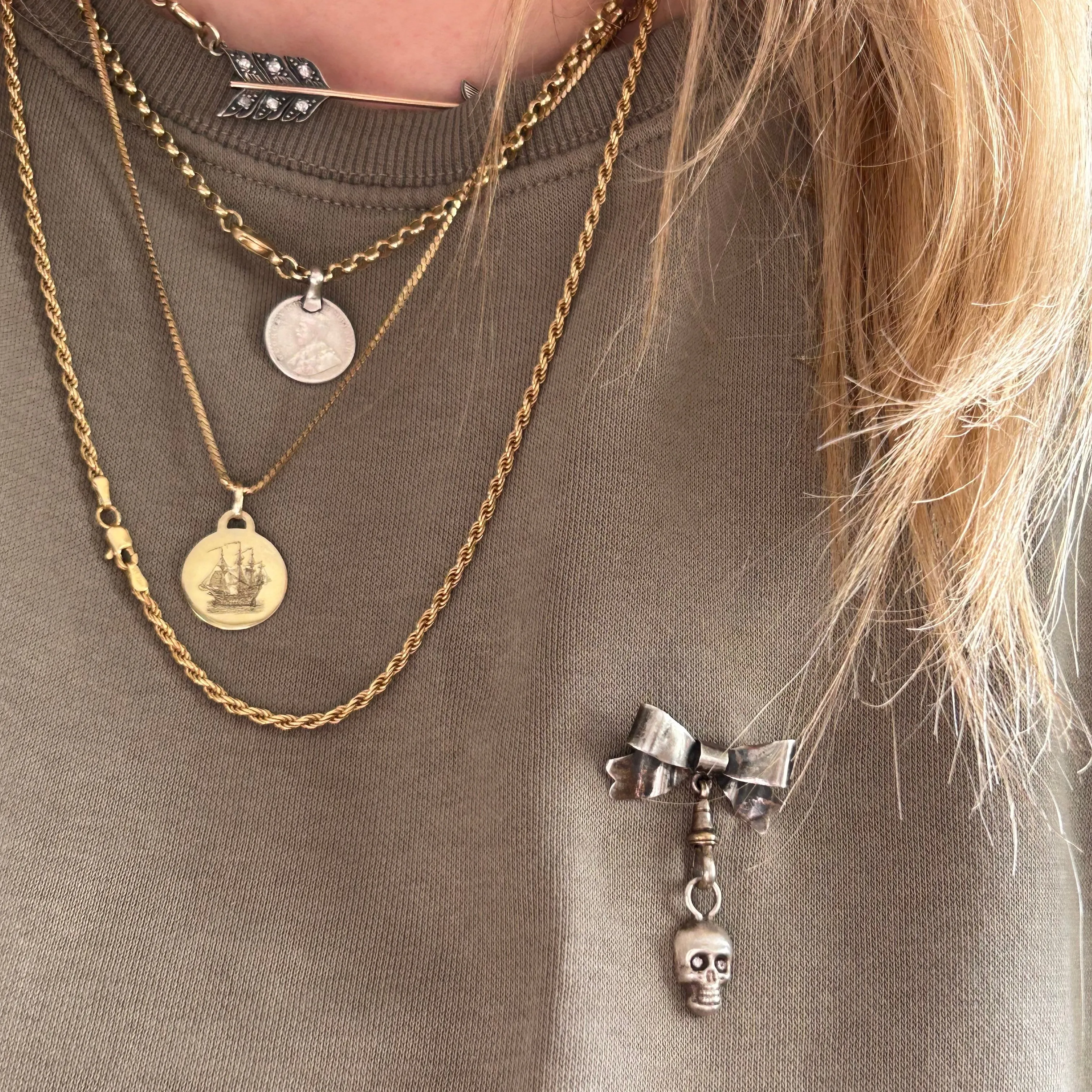 Vintage Skulls Set | Diamonds & Sterling Silver