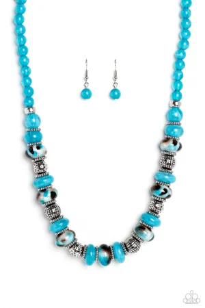 Warped Whimsicality - Blue Necklace - Paparazzi Accessories