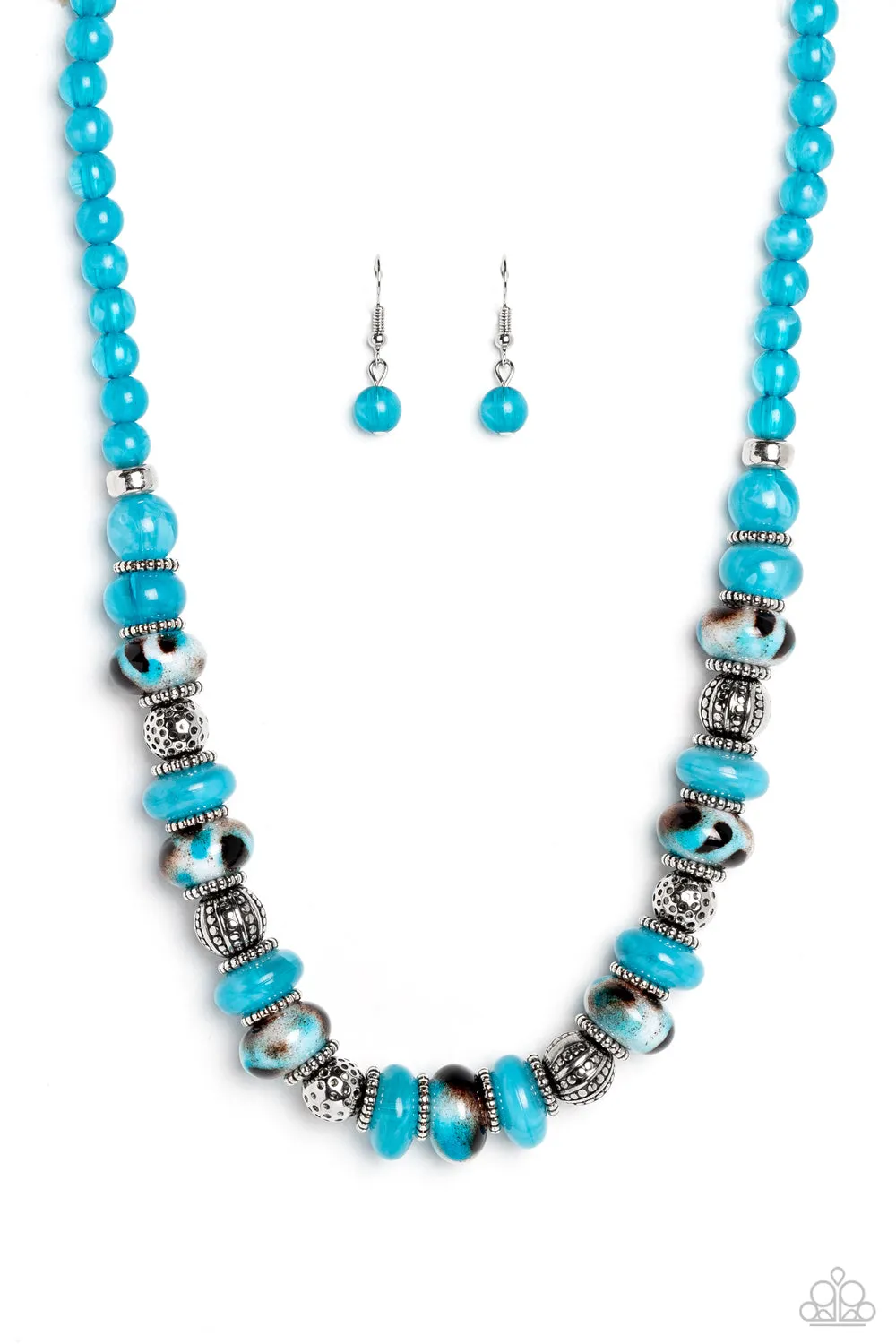 Warped Whimsicality - Blue Necklace - Paparazzi Accessories