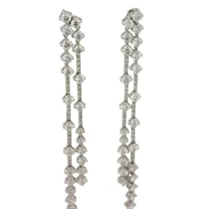 White 14 Karat Dangle Lab Grown Diamond Earrings