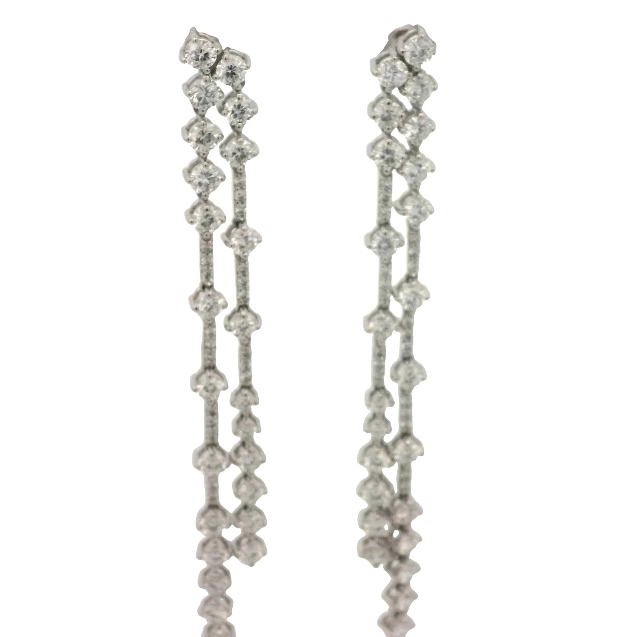 White 14 Karat Dangle Lab Grown Diamond Earrings