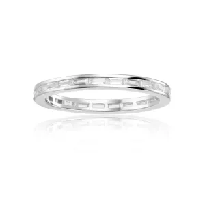 White Topaz Baguette Eternity Ring
