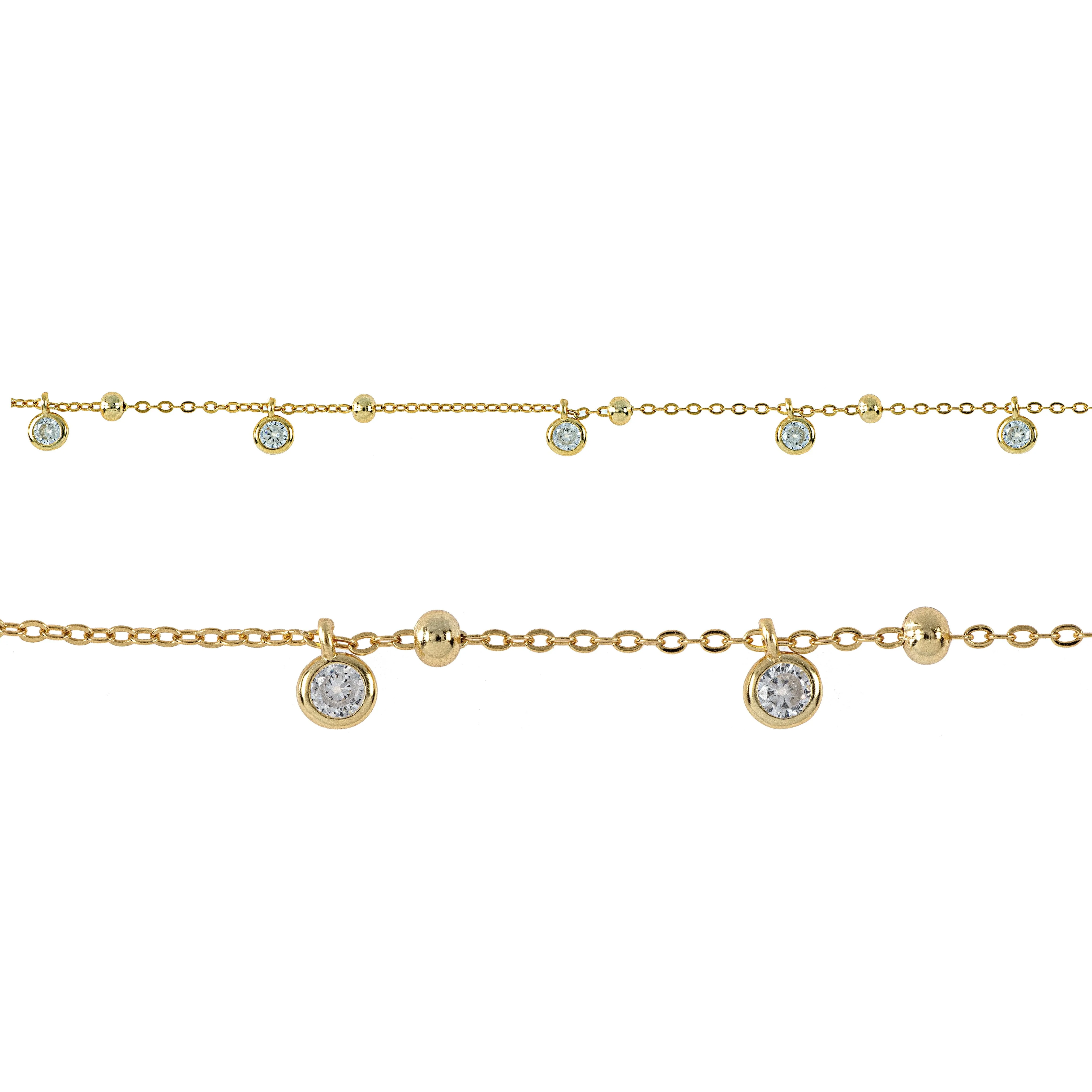 White Topaz Dainty Gold Bracelet: The Theana