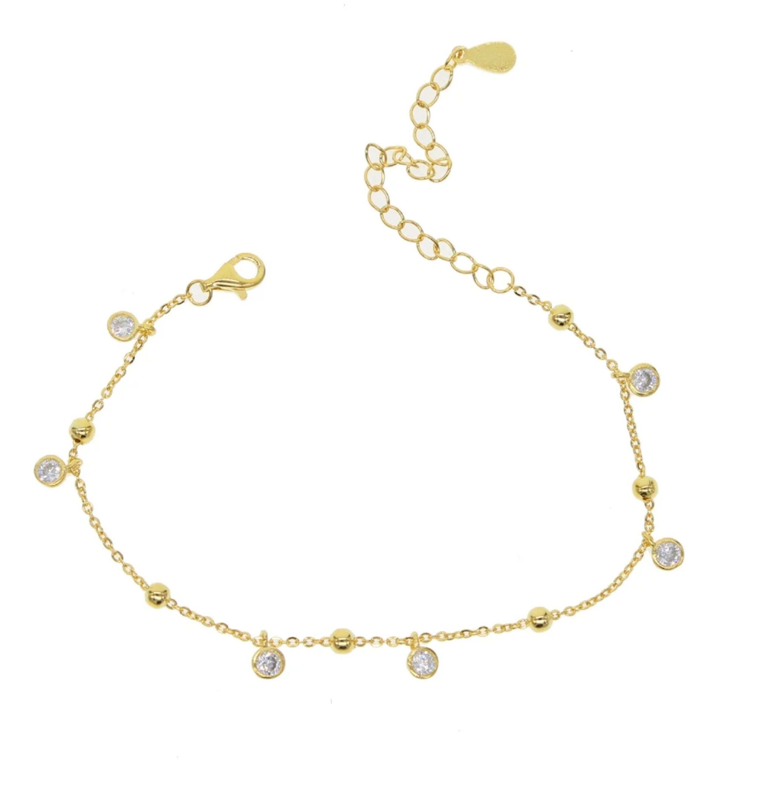 White Topaz Dainty Gold Bracelet: The Theana