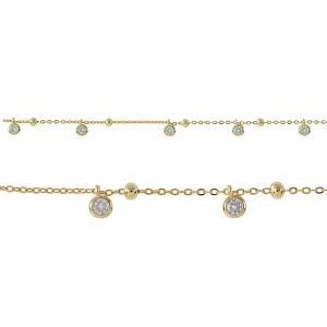 White Topaz Dainty Gold Bracelet: The Theana