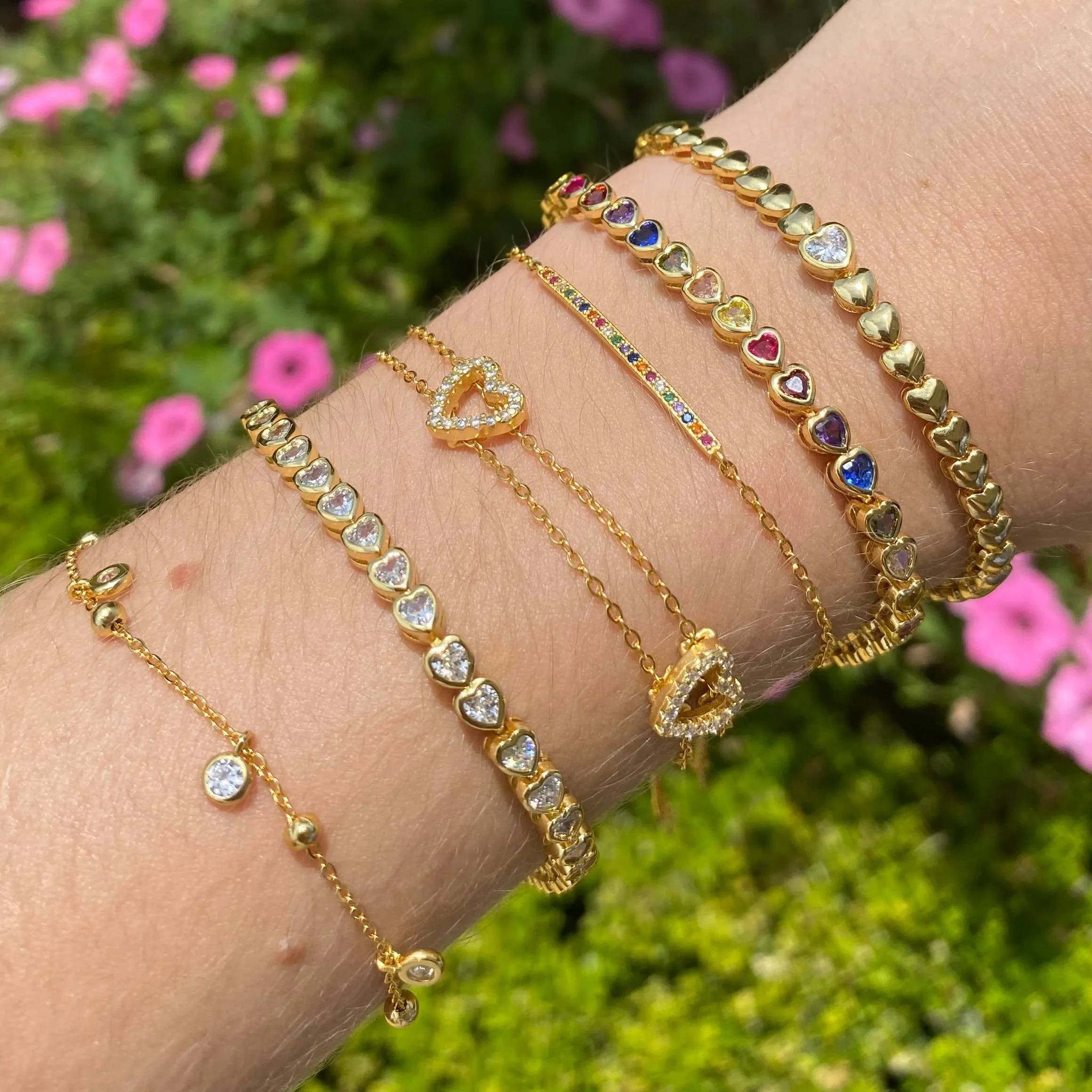 White Topaz Heart Bracelet In Gold: The Amal