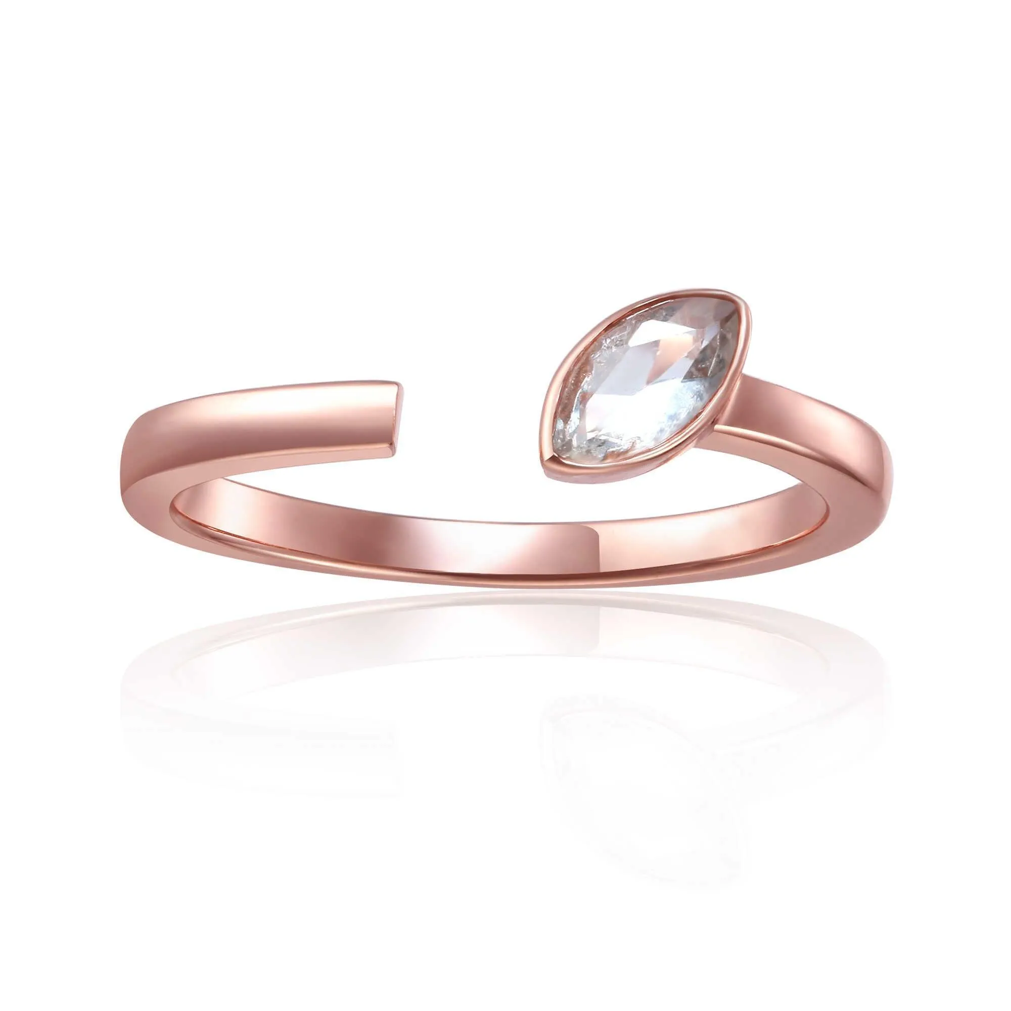 White Topaz Marquise Open Midi Ring