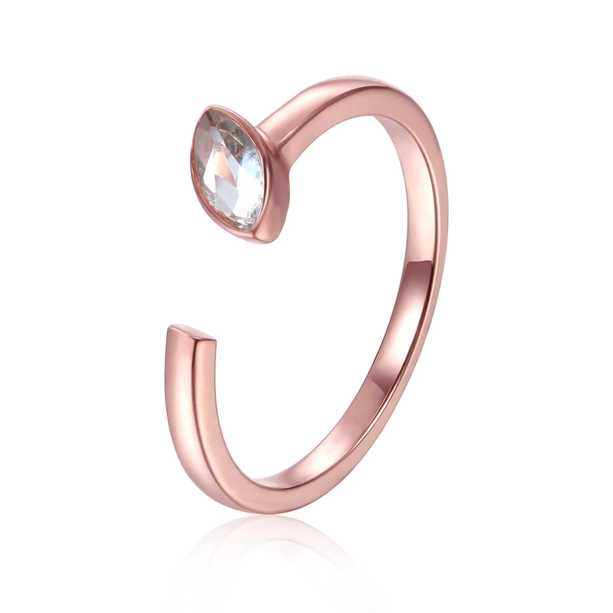 White Topaz Marquise Open Midi Ring